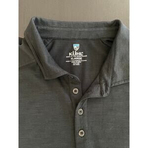 Kuhl Extra Large men’s polo black grey stripes